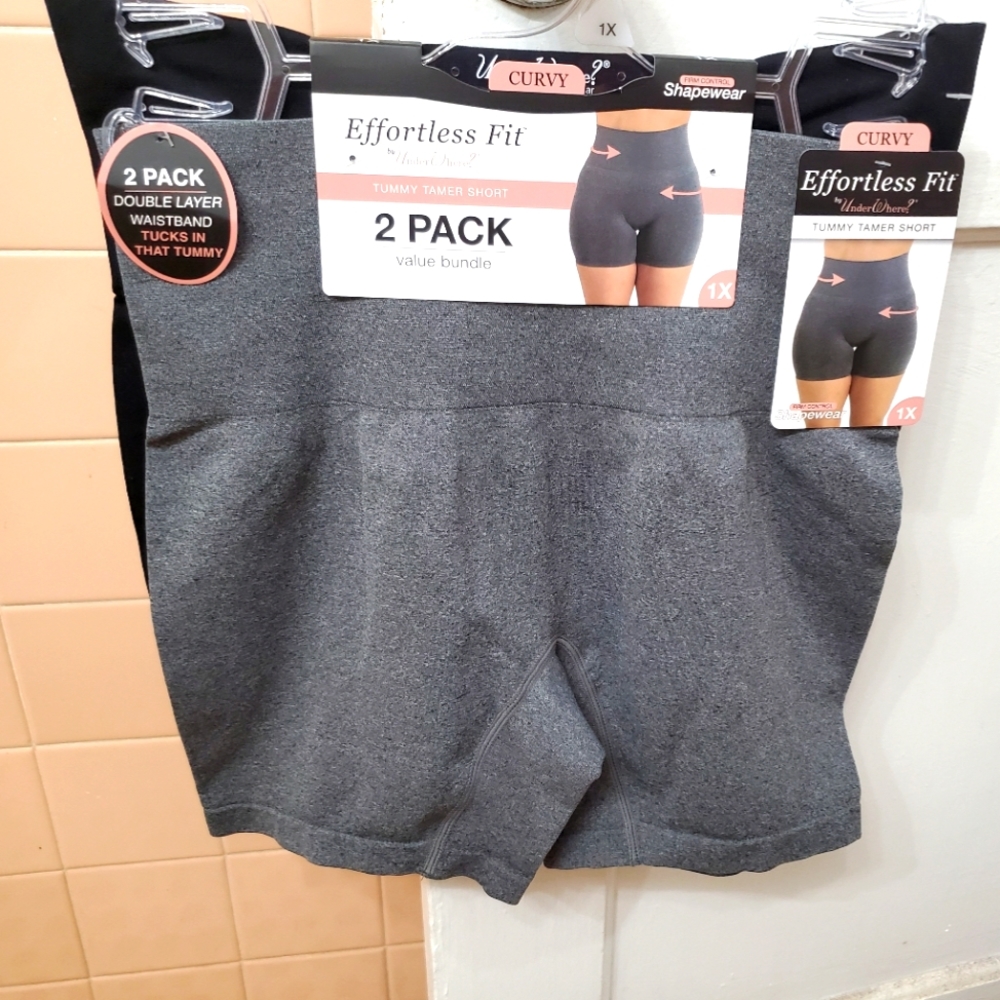 NWT UNDERWHERE? 2PK Bundle Effortless Fit FirmControl Shapewear; 1X & 2X.$35 Eac